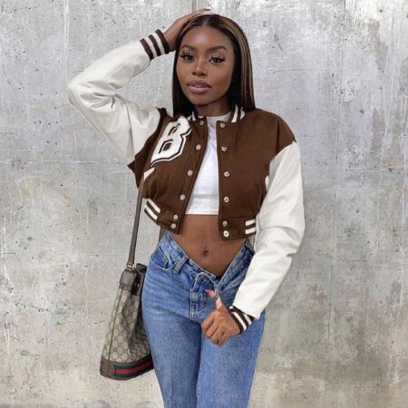 Jaqueta feminina Cropped Baseball - Imagem 12