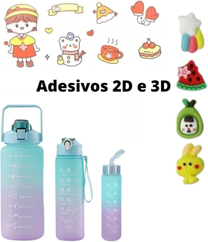 Kit 3 Garrafas de água com Frases Motivacionais - Imagem 4