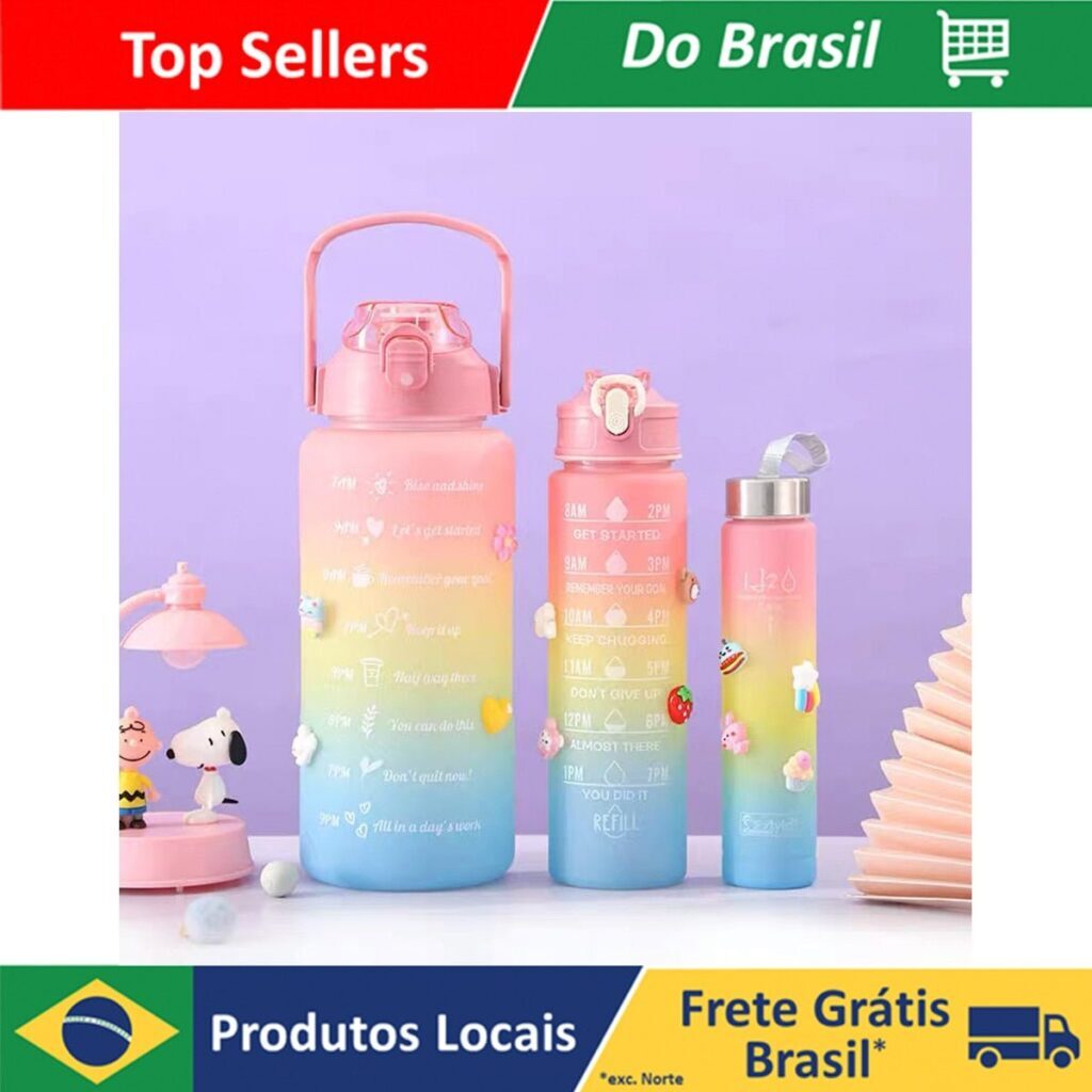 Kit 3 Garrafas de água com Frases Motivacionais - Imagem 8