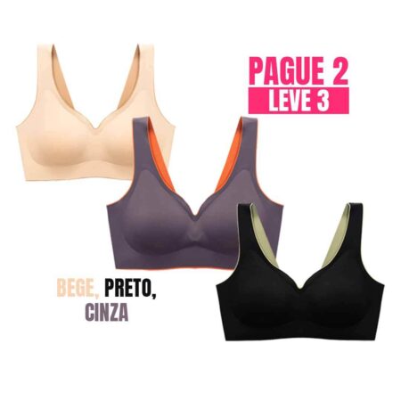 Kit 3 Unidades Sutiã sem Costura - Sutiã Comfort Slim 5D - Pague 2 Leve 3 - Imagem 5