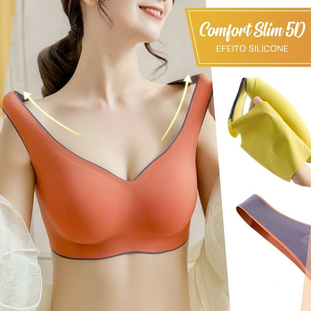 Kit 3 Unidades Sutiã sem Costura - Sutiã Comfort Slim 5D - Pague 2 Leve 3