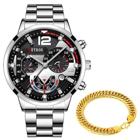 Kit Gold - Relógio + Pulseira Dourada - Imagem 5