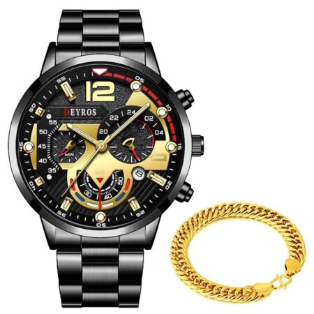 Kit Gold - Relógio + Pulseira Dourada - Imagem 6