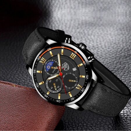 Kit Relógio + Pulseira em Couro Mens Sports - Imagem 7