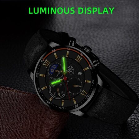 Kit Relógio + Pulseira em Couro Mens Sports - Imagem 9