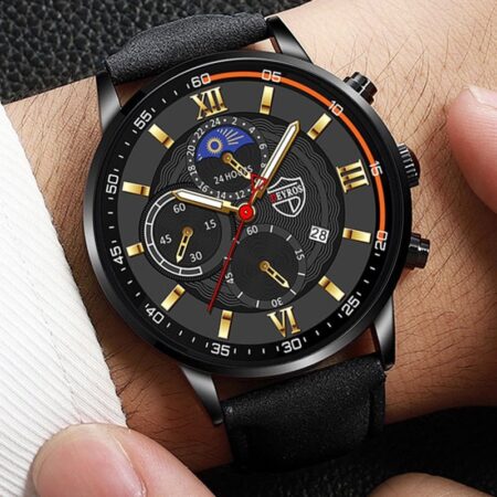 Kit Relógio + Pulseira em Couro Mens Sports - Imagem 8