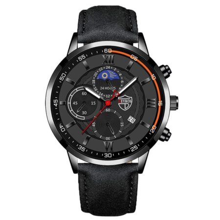 Kit Relógio + Pulseira em Couro Mens Sports - Imagem 5