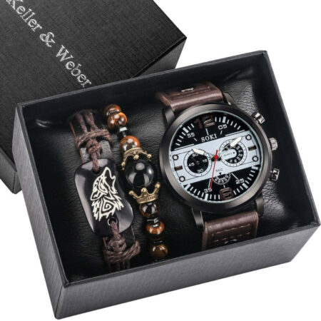 Kit Relógio Suiço Quartz + 2 Pulseiras de Couro Grátis! - Imagem 3