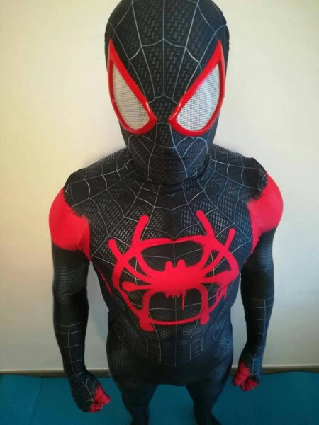 Fantasia Cosplay Heróis Masculina Homem Aranha Miles Morales Aranhaverso luxo - Image 4