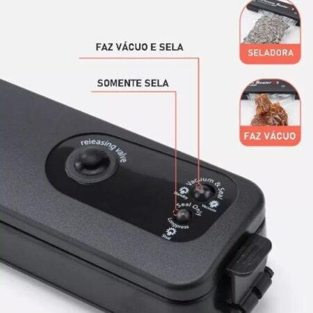 Máquina De Selar A Vácuo Alimentos + 20 sacos de brinde - Imagem 2