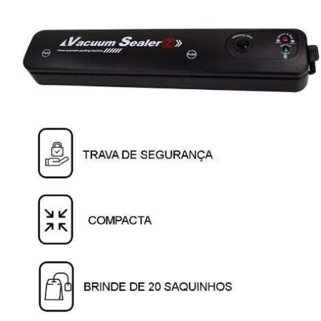 Máquina De Selar A Vácuo Alimentos + 20 sacos de brinde - Imagem 4
