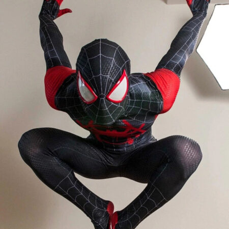 Fantasia Cosplay Heróis Masculina Homem Aranha Miles Morales Aranhaverso luxo - Image 5