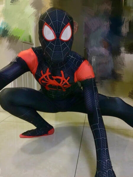 Fantasia Cosplay Heróis Masculina Homem Aranha Miles Morales Aranhaverso luxo - Image 6