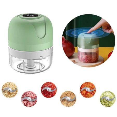 Mini Processador Elétrico de Alimentos Portátil com 3 lâminas de aço inox USB 250 ml Bivolt - Imagem 2