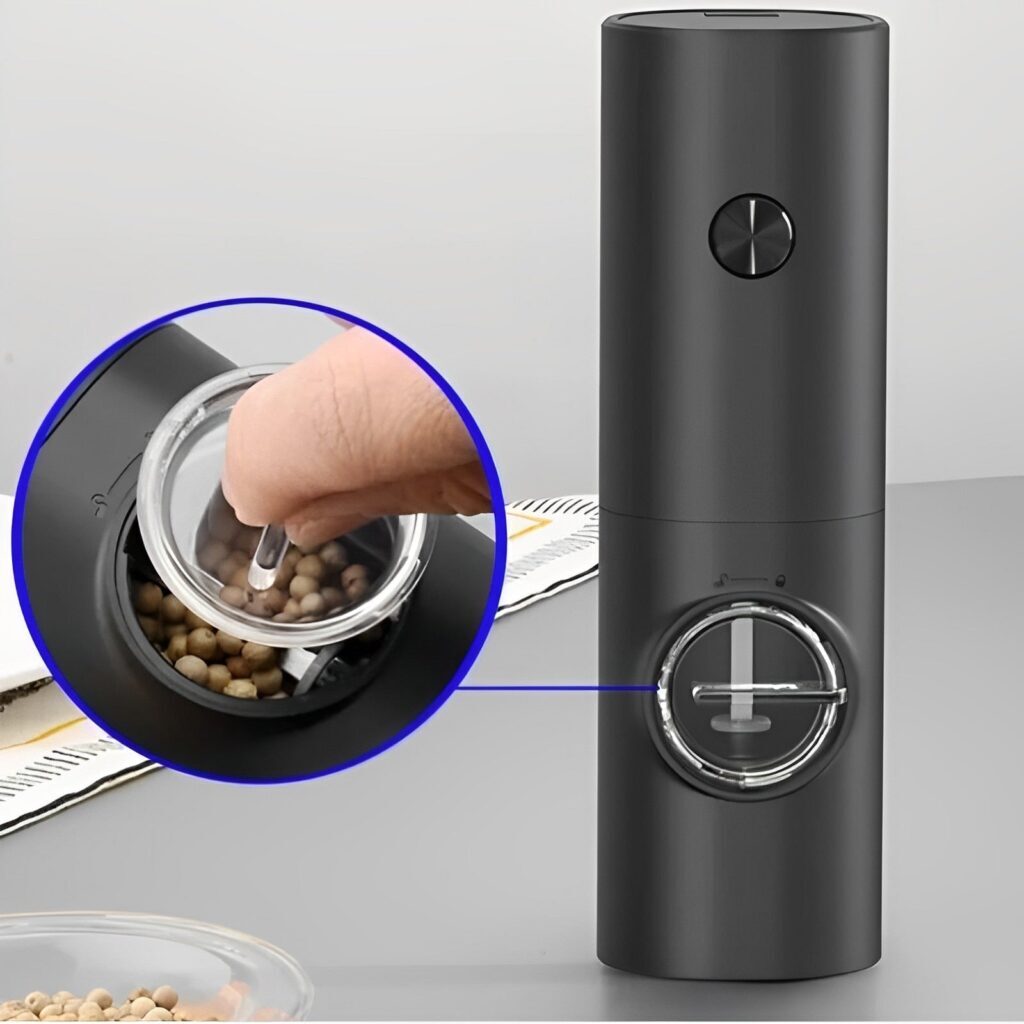 Moedor Elétrico Automático de Sal Pimenta Temperos com Ajuste de Moagem