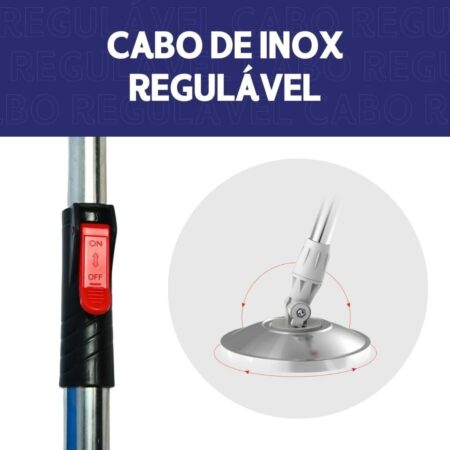 Mop Giratório Com Cesto Em Inox C/2 Refil e Dispense Para Sabão - Imagem 5