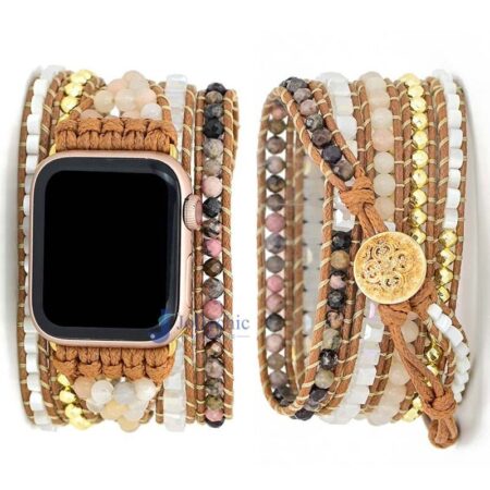Pulseira Apple Watch Artesanal com Pedras Amazonitas e Jaspe - Imagem 21