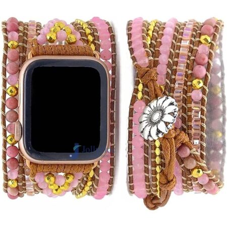 Pulseira Apple Watch Artesanal com Pedras Amazonitas e Jaspe - Imagem 13