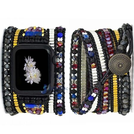 Pulseira Apple Watch Artesanal com Pedras Amazonitas e Jaspe - Imagem 14