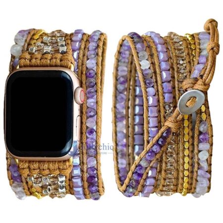 Pulseira Apple Watch Artesanal com Pedras Amazonitas e Jaspe - Imagem 4