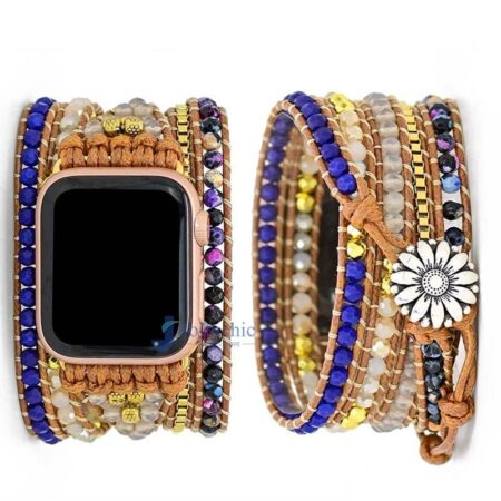 Pulseira Apple Watch Artesanal com Pedras Amazonitas e Jaspe - Imagem 7