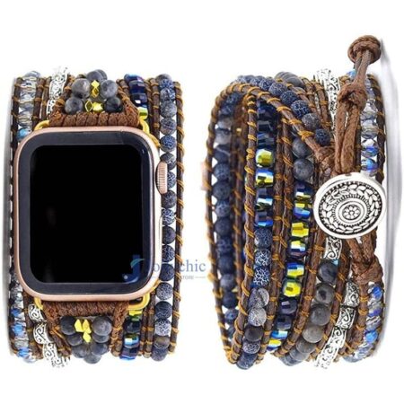 Pulseira Apple Watch Artesanal com Pedras Amazonitas e Jaspe - Imagem 18