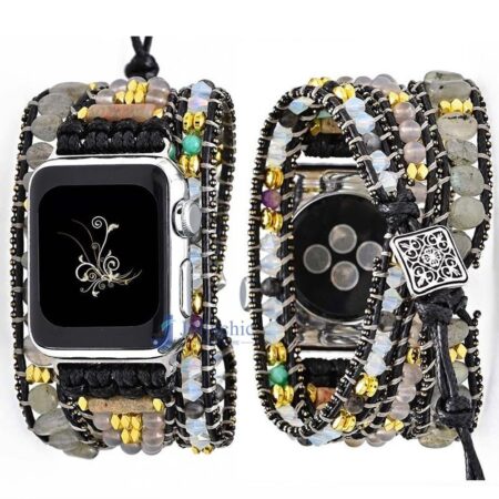 Pulseira Apple Watch Artesanal com Pedras Amazonitas e Jaspe - Imagem 8