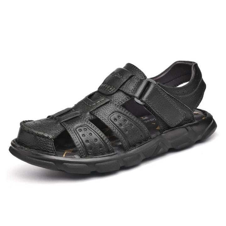 Sandália de Couro Masculina Anti Stress com Velcro - Frete Grátis - Imagem 2
