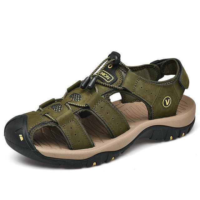 Sandália de Couro Masculina Ortopédica Antiderrapante - Frete Grátis - Imagem 5