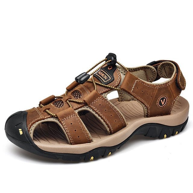 Sandália de Couro Masculina Ortopédica Antiderrapante - Frete Grátis - Imagem 2