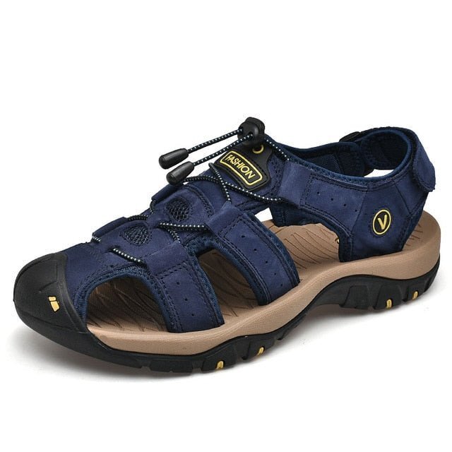 Sandália de Couro Masculina Ortopédica Antiderrapante - Frete Grátis - Imagem 3