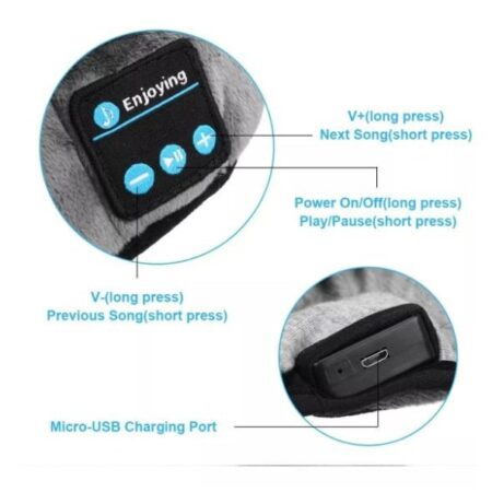 Tapa Olho Máscara Dormir com Fone De Ouvido Bluetooth - Imagem 3