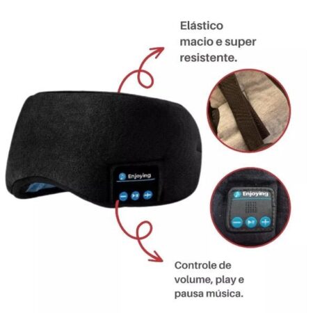 Tapa Olho Máscara Dormir com Fone De Ouvido Bluetooth - Imagem 4