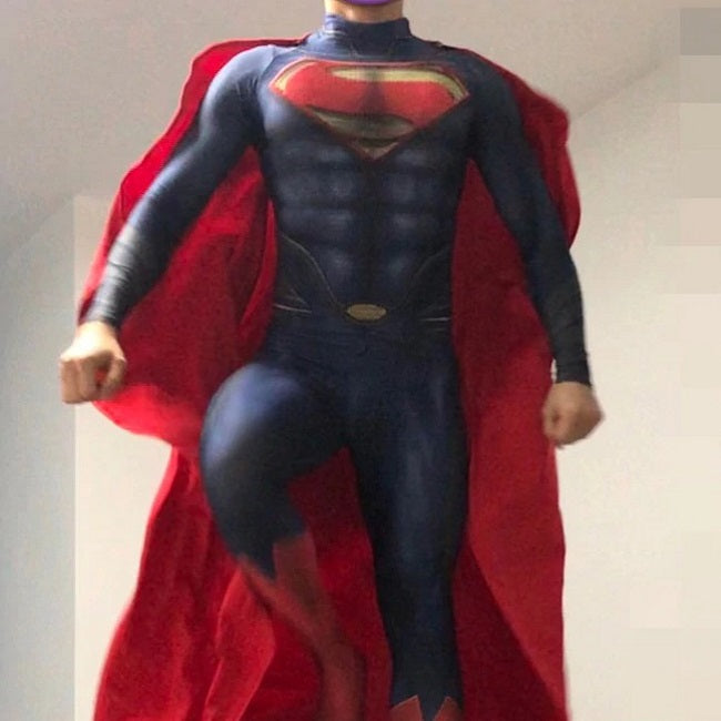 Fantasia Superman Black Adulto Cosplay Traje Luxo Super homem liga Da