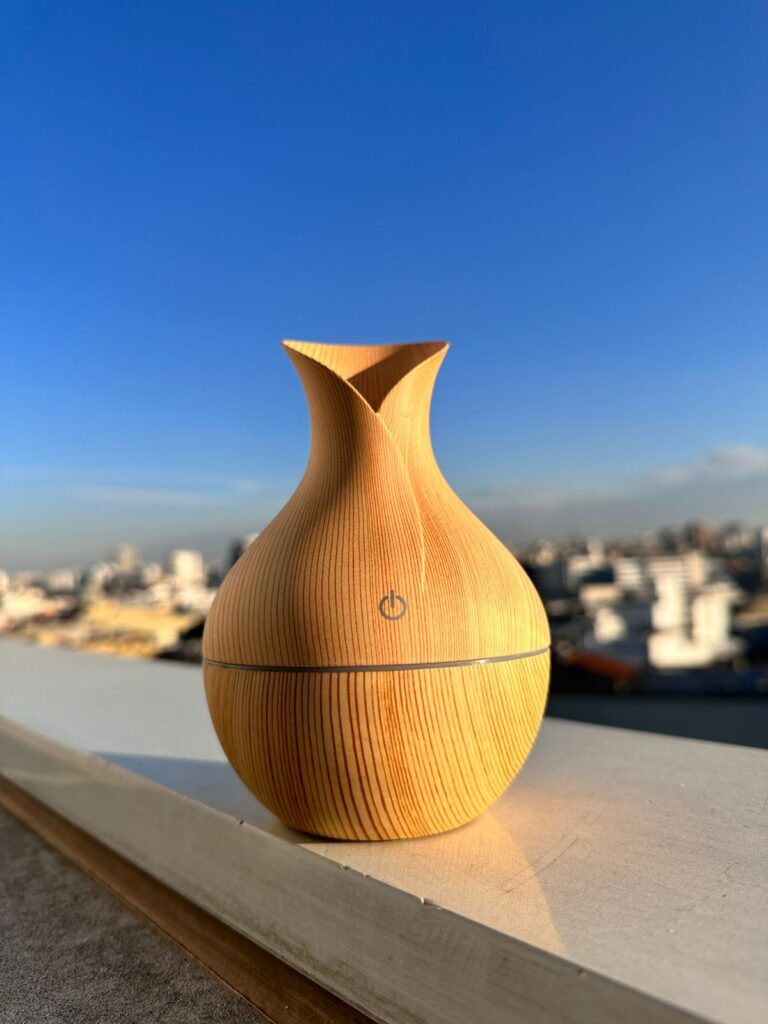 Umidificador De Ar Aromaterapia 130ml Difusor Ultrassônico Portátil Estilo Madeira Led - Imagem 6