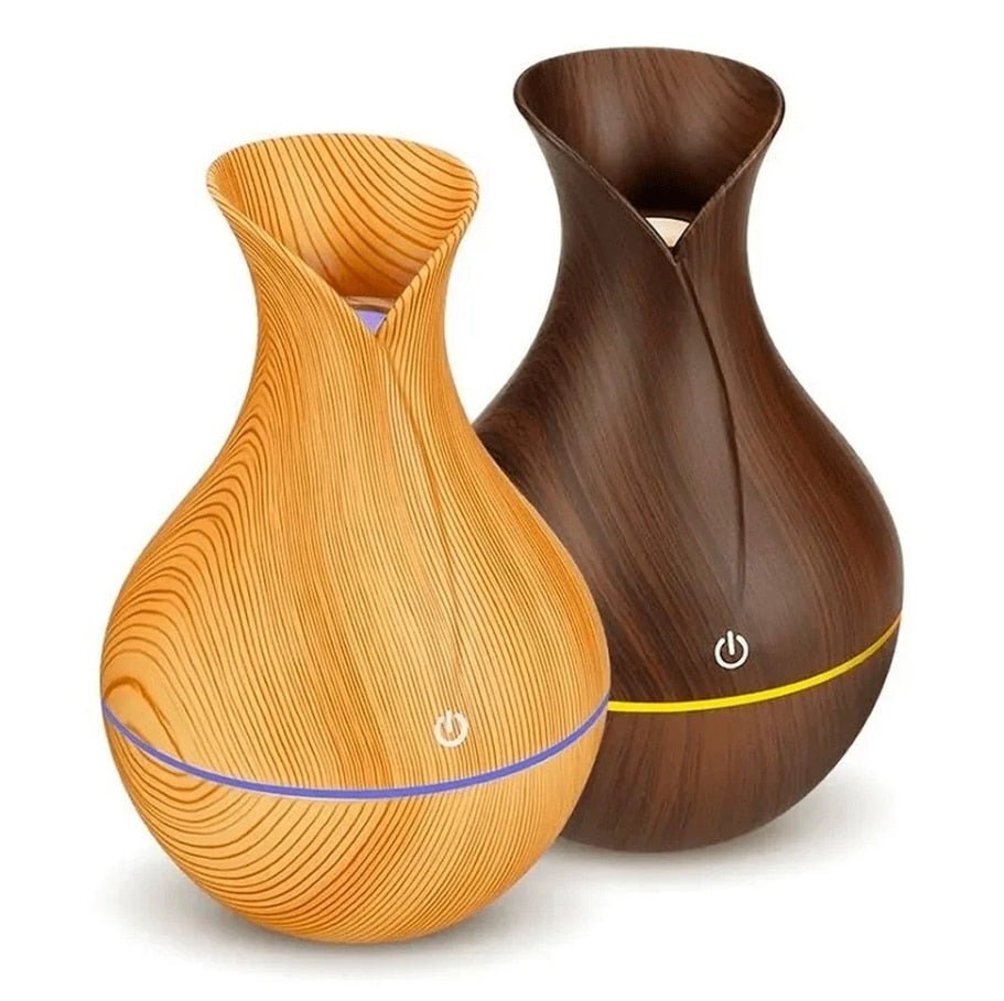 Umidificador De Ar Aromaterapia 130ml Difusor Ultrassônico Portátil Estilo Madeira Led - Imagem 5