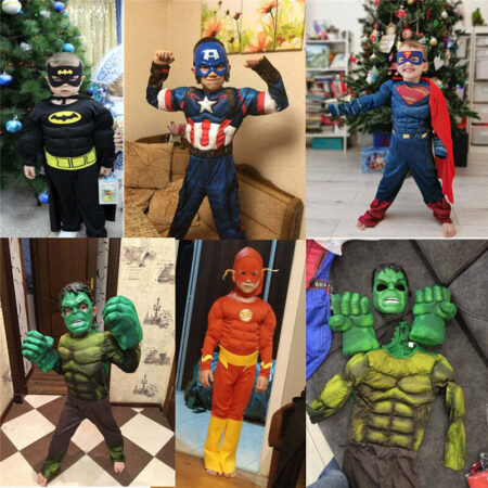 Fantasia Infantil Homem De Ferro Clássico Com Enchimento Músculos Crianças Top - Imagem 4