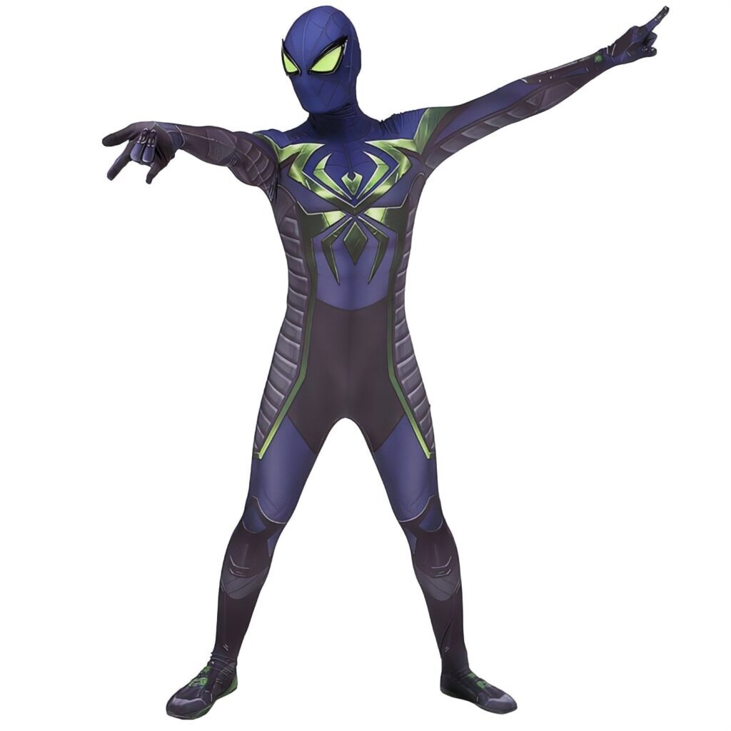 Fantasia Miles Morales Traje Soberania Roxa Game Cosplay Luxo Profissional - Imagem 4