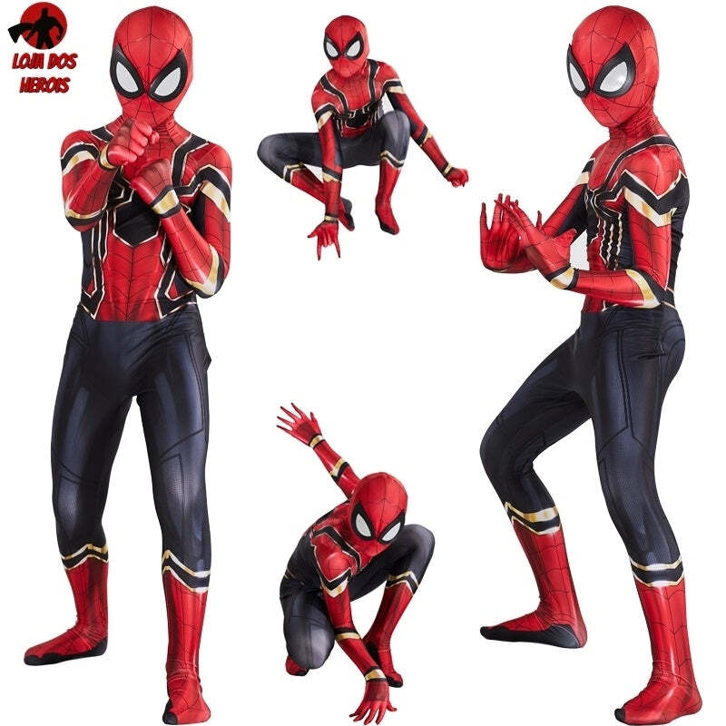 Fantasia Infantil Cosplay Heróis Homem Aranha De Ferro Eventos Festas Aniversários