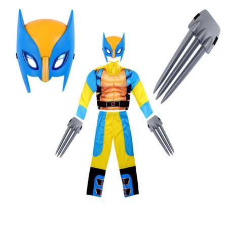 Fantasia Infantil Wolverine Logan Traje com Enchimento Músculos Crianças top - Imagem 2