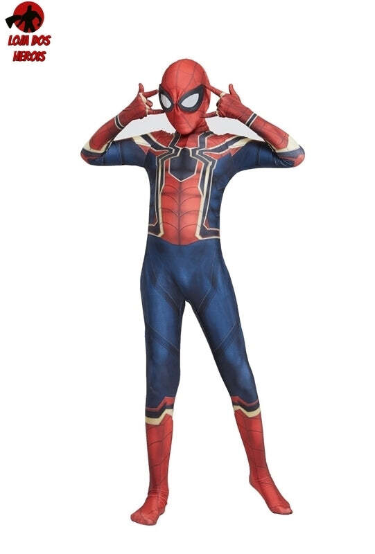 Fantasia Cosplay Heróis Infantil Homem Aranha De Ferro Eventos Traje - Imagem 4