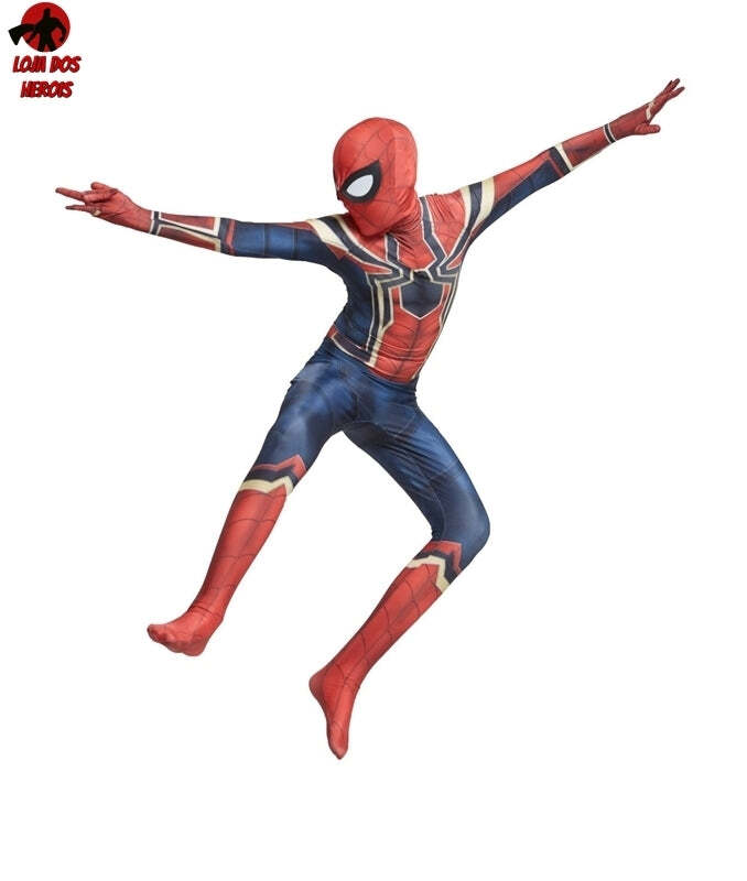 Fantasia Cosplay Heróis Infantil Homem Aranha De Ferro Eventos Traje - Imagem 5