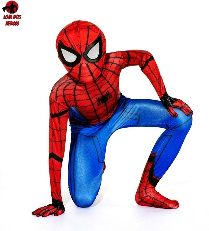 Fantasia Homem Aranha De Volta ao Lar Tom Holland Infantil Traje - Imagem 4