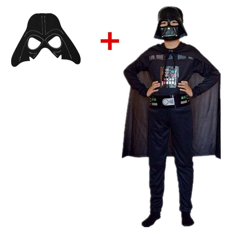 Fantasia Infantil Darth Vader Star Wars Com Enchimento Músculos Crianças Top