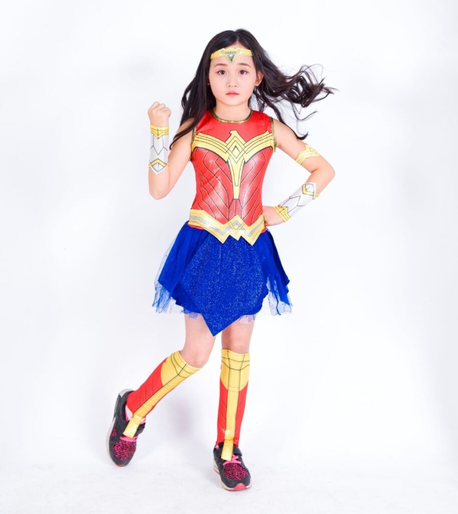 Fantasia Mulher Maravilha infantil traje Cosplay Meninas - Imagem 2
