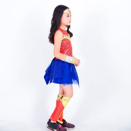 Fantasia Mulher Maravilha infantil traje Cosplay Meninas - Imagem 4