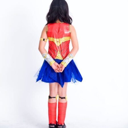 Fantasia Mulher Maravilha infantil traje Cosplay Meninas - Imagem 3