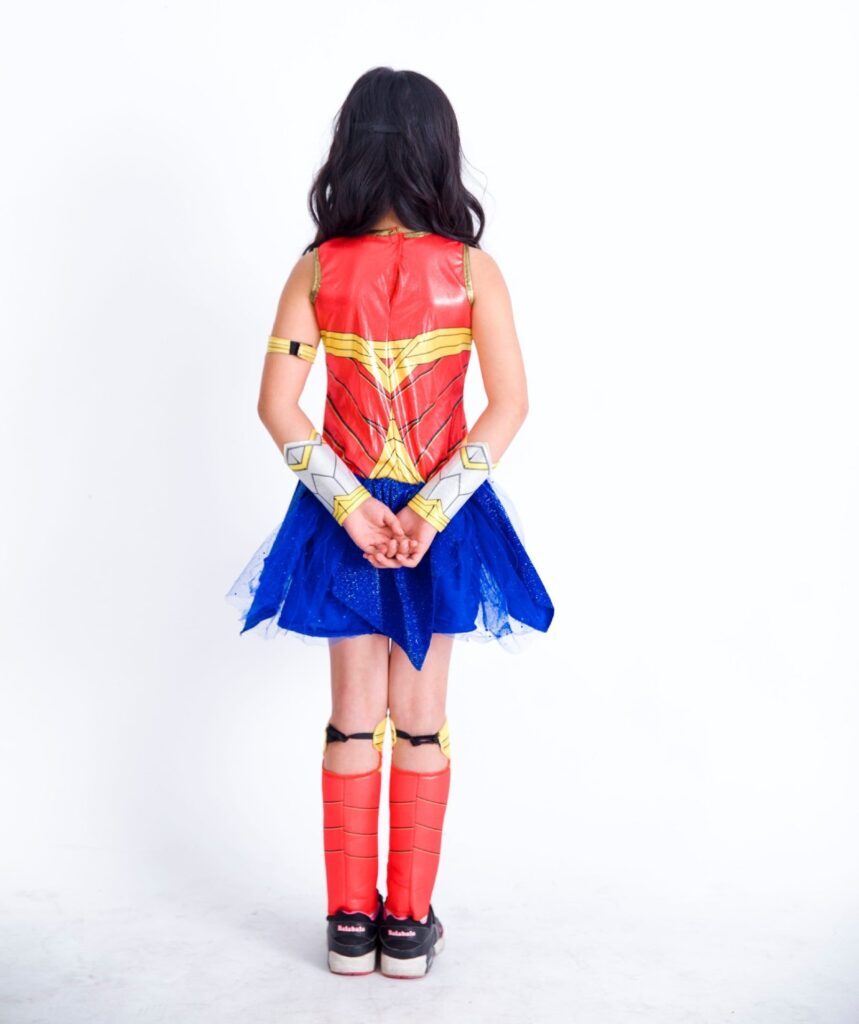 Fantasia Mulher Maravilha infantil traje Cosplay Meninas - Imagem 3