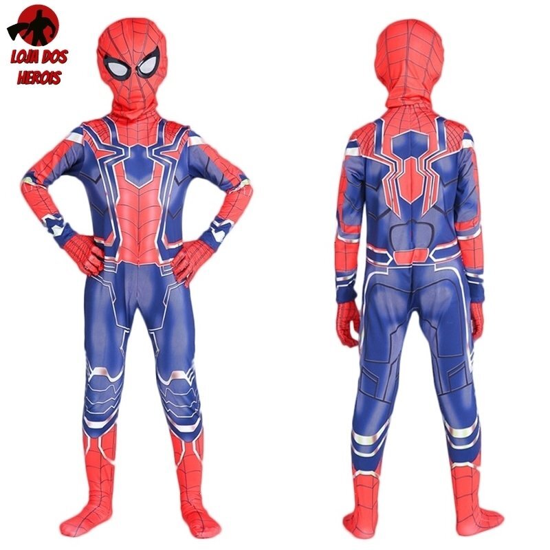 Fantasia Cosplay Heróis Infantil Homem Aranha de Ferro Vingadores - Imagem 3