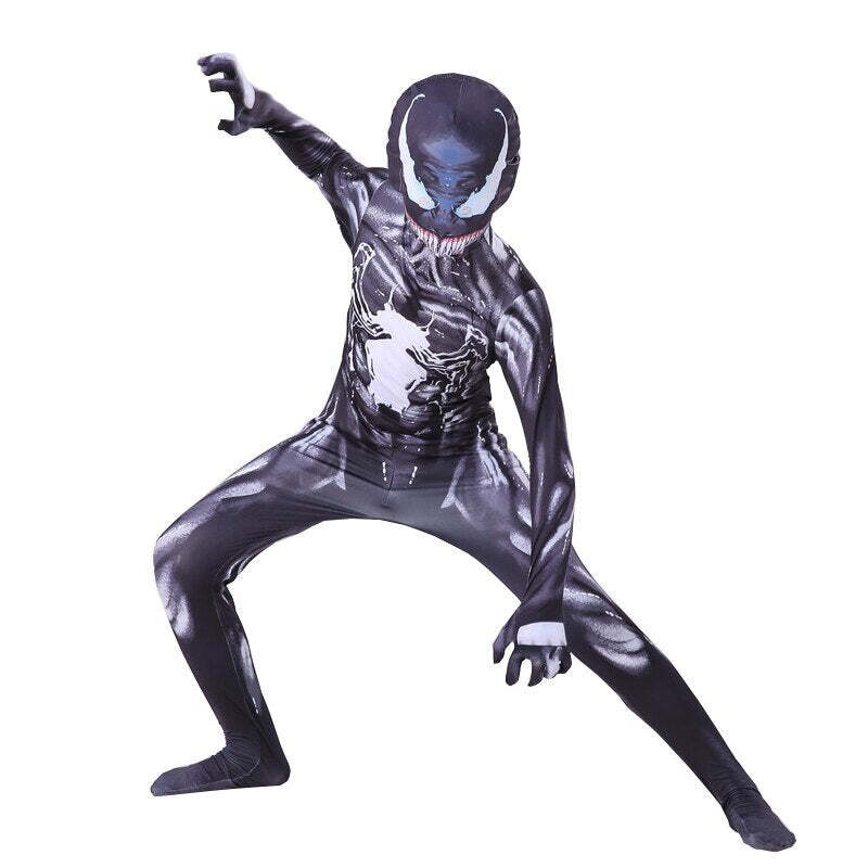 Fantasia Infantil Venom Homem Aranha Cosplay Heróis Eventos - Imagem 4
